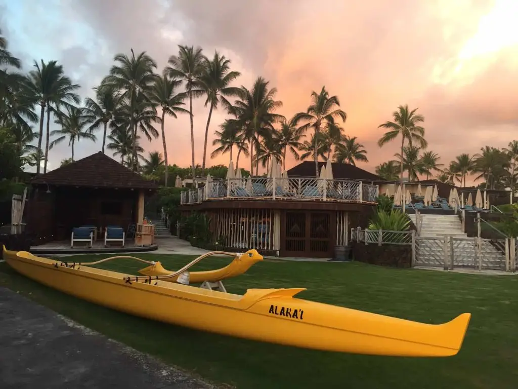 Yellow Canoe In A Lawn